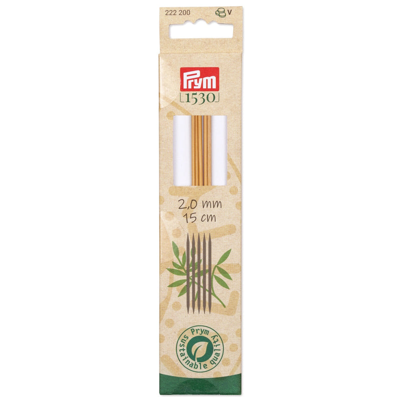 Load image into Gallery viewer, 222200|Prym 6" Double Point Bamboo Knitting Needles, 2mm
