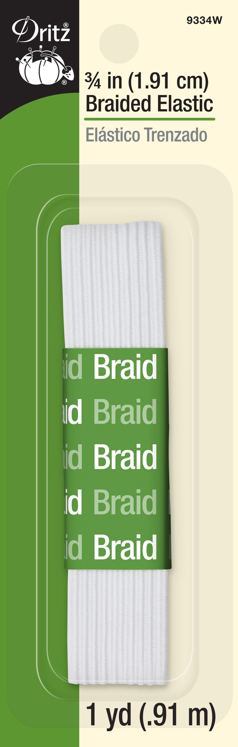 Chargez l'image dans la visionneuse de la galerie, 9334W|Dritz 3/4" White Braided Elastic, 1 yd