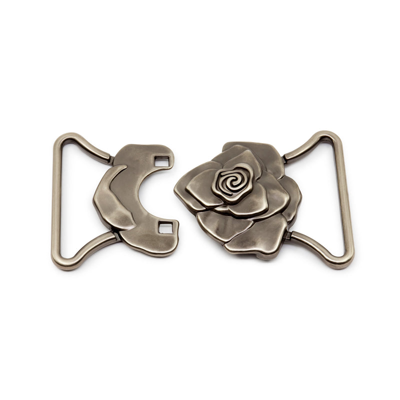 Load image into Gallery viewer, 189-68|Dritz Rose Fashion Buckle, Antique Silver