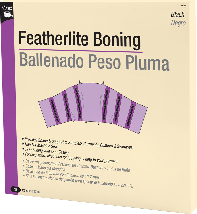 Load image into Gallery viewer, 565R1|Dritz 1/4" Featherlite Boning with 1/2" Casing, Black