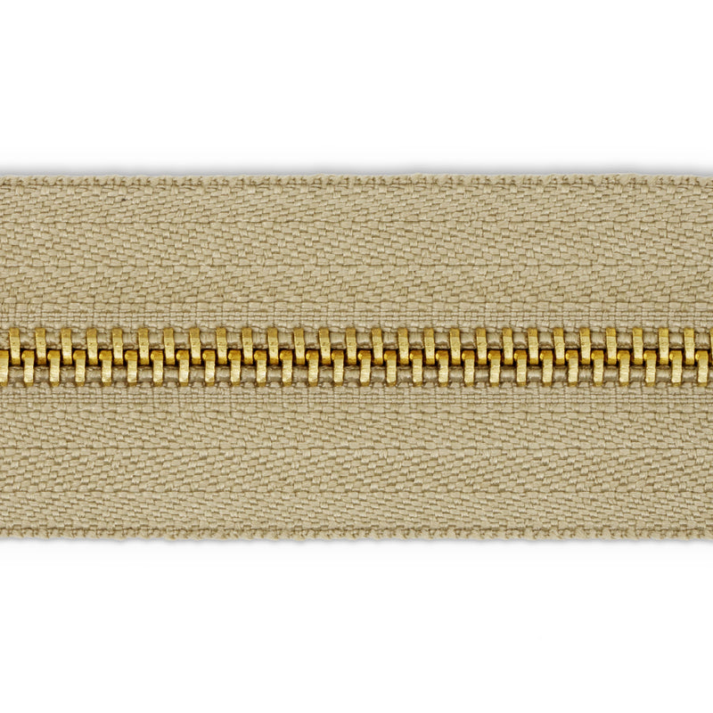 Load image into Gallery viewer, 44228|Dritz Brass Upholstery Zipper, Beige, 30"