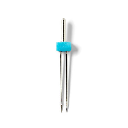 152916|Prym Double Sewing Machine Needle, Universal, Size 2.5 (No. 80)