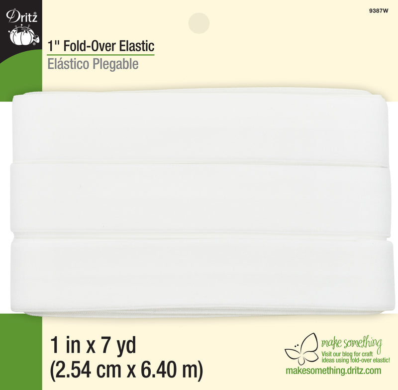 Load image into Gallery viewer, 9387W|Dritz 1" Fold-Over Elastic, White, 7 yd