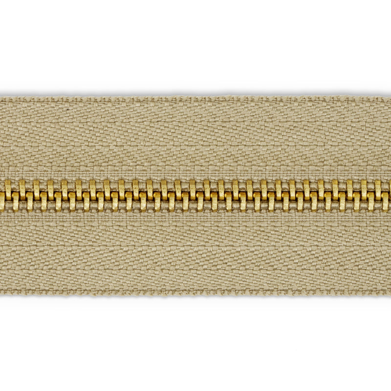 Load image into Gallery viewer, 44229|Dritz Brass Upholstery Zipper, Beige, 1-1/4 yd