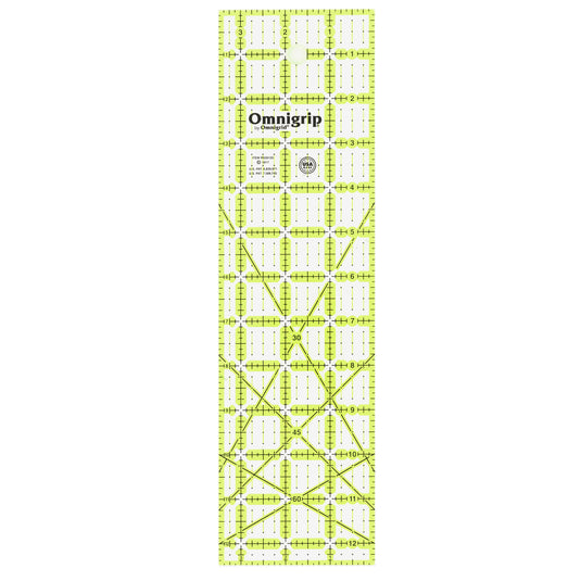 RN35125|Omnigrid Omnigrip Neon Rectangle Ruler, 3-1/2" x 12-1/2"