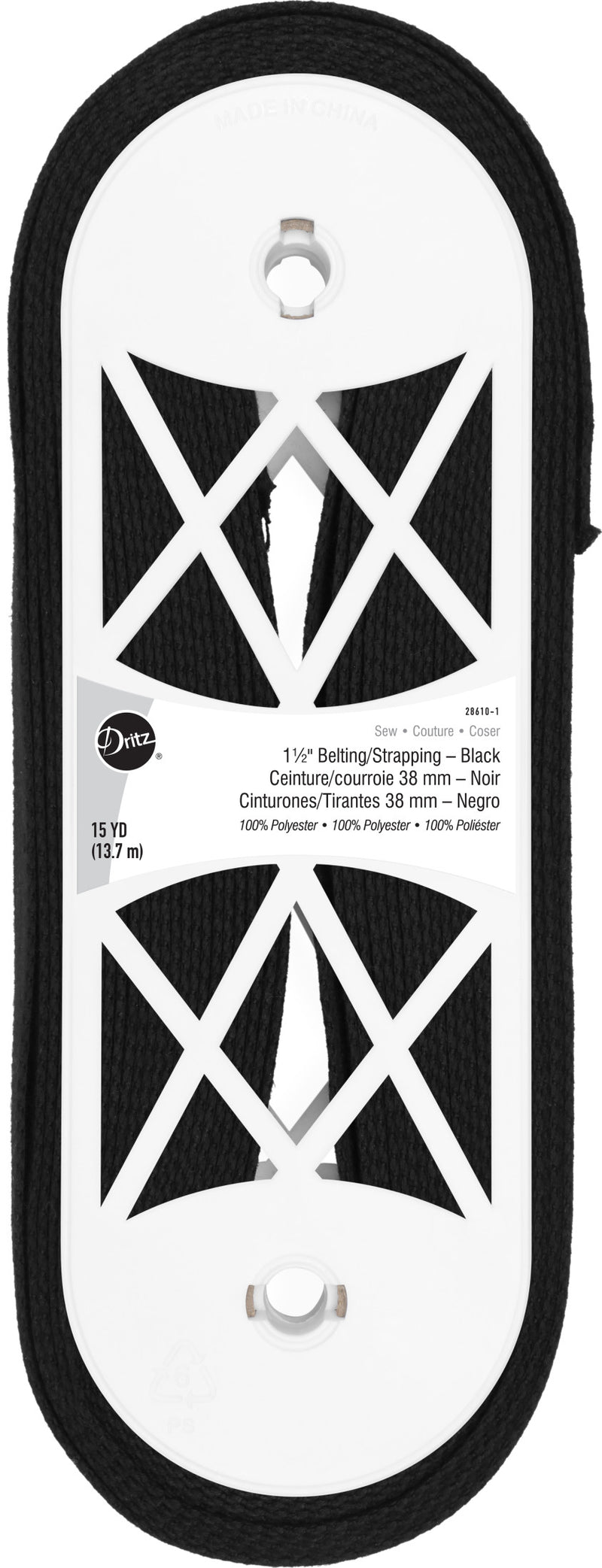 Load image into Gallery viewer, 28610-1|Dritz 1-1/2" Polyester Belting &amp; Strapping, Black, 15 yd

