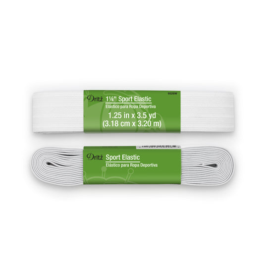 9526W|Dritz 1-1/4" Sport Elastic, White, 3-1/2 yd