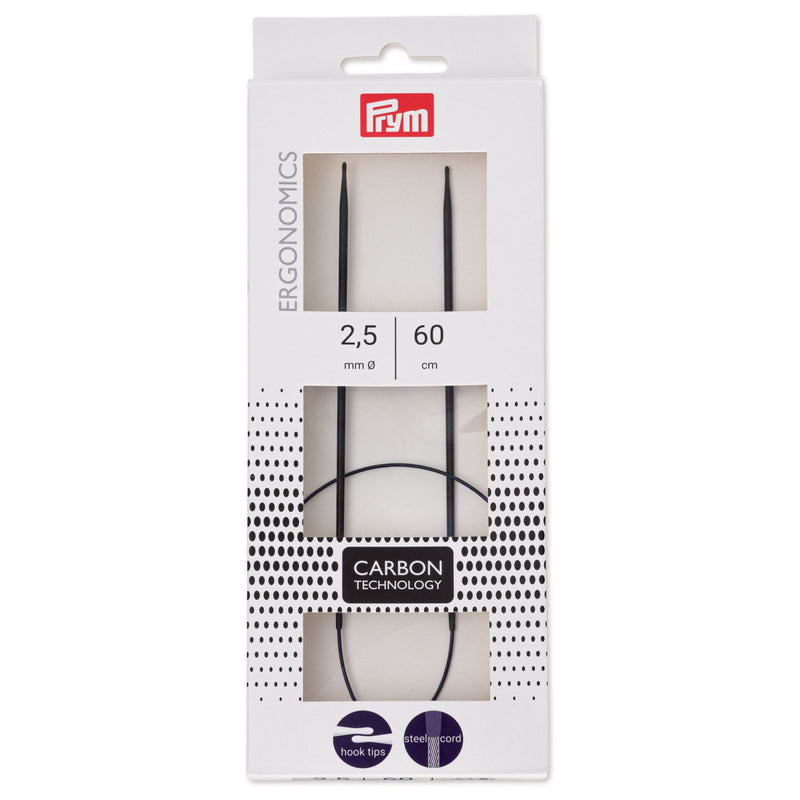 Load image into Gallery viewer, 215201|Prym 24" Ergonomic Circular Knitting Needle, Carbon, 2.5mm