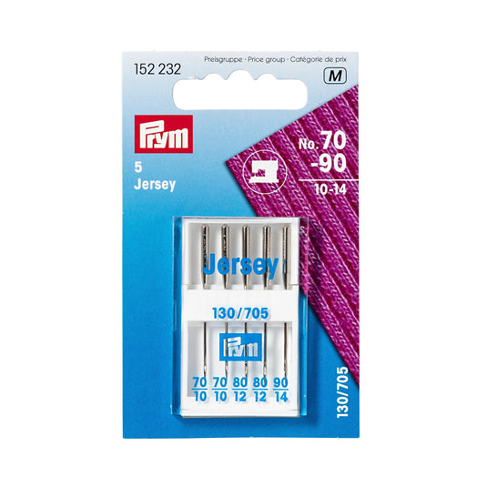 152232|Prym Jersey Sewing Machine Needles, Sizes 10-14 (No. 70-90), 5 pc