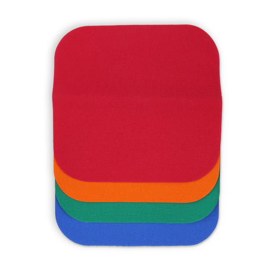 55275|Dritz Twill Iron-On Patches, 5" x 5", 4 pc, Bright Assorted