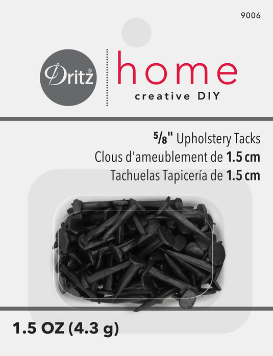 9006|Dritz 5/8" Upholstery Tacks, Black, 1.5 oz.