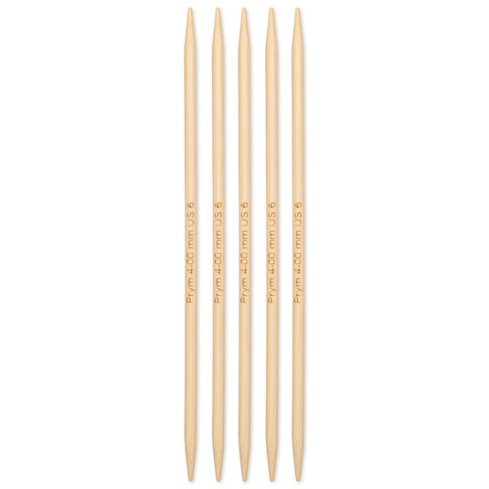 222204|Prym 6" Double Point Bamboo Knitting Needles, 4mm