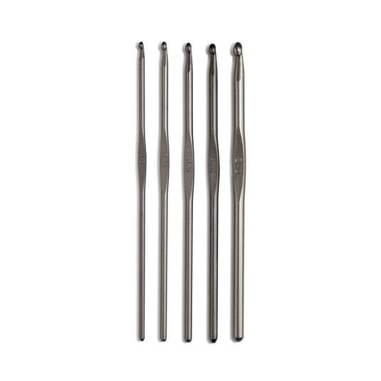 195991|Prym Crochet Hook Set, Gunmetal, 2.5-5mm
