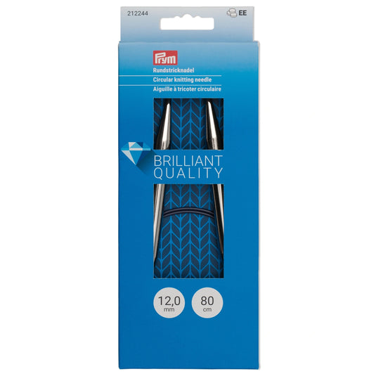 212244|Prym 32" Circular Brass Knitting Needles, 12mm