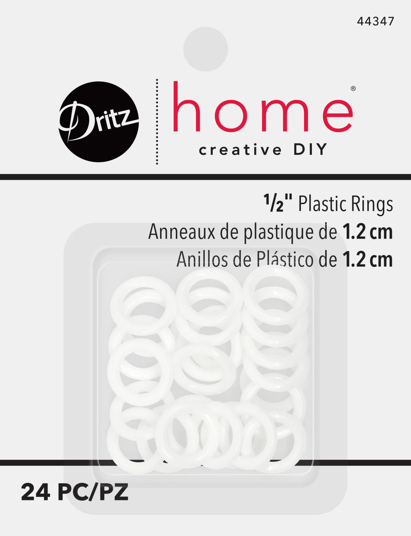 Load image into Gallery viewer, 44347|Dritz 1/2" Plastic Rings, White, 24 pc
