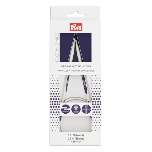 57087|Prym 32" Ergonomic Circular Knitting Needles, US 10 (6mm)