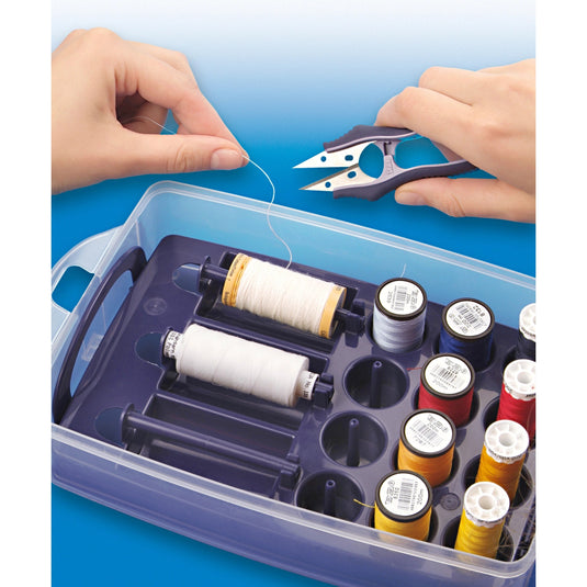 612406|Prym Click Box with Thread Sorting Inserts, Clear