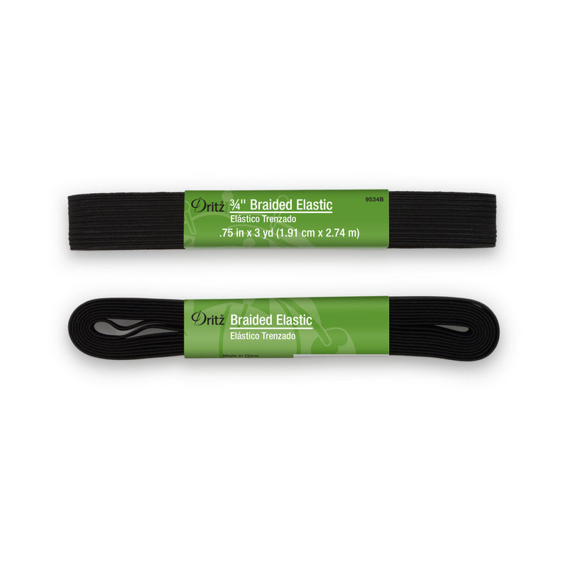 Load image into Gallery viewer, 9534B|Dritz 3/4" Black Braided Elastic, 3 yd