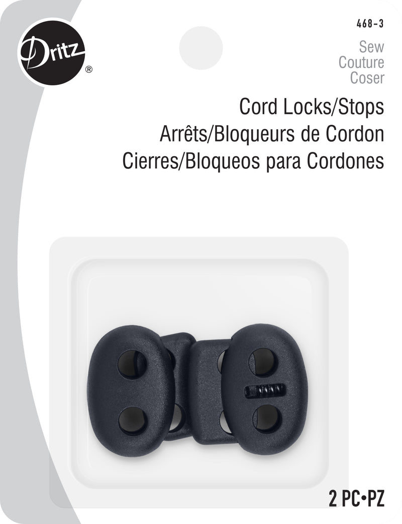 Chargez l'image dans la visionneuse de la galerie, 468-3|Dritz Cord Locks &amp; Stops, Navy, 2 pc