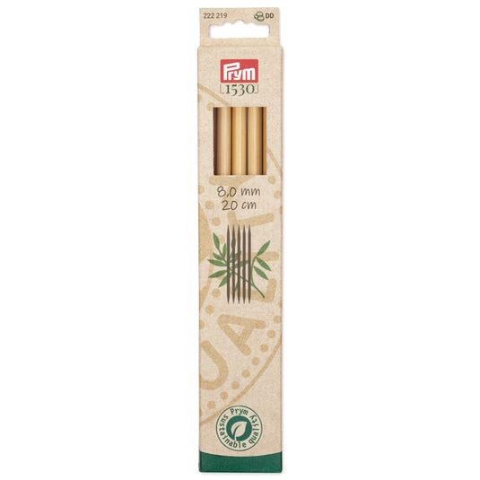222219|Prym 8" Double Point Bamboo Knitting Needles, 8mm