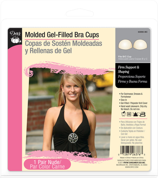 53090-BC|Dritz Molded Gel-Filled Bra Cups, Beige, B/C Cup