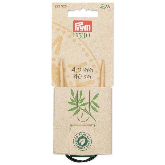 222526|Prym 16" (40 cm) Circular Bamboo Knitting Needles, US 6 (4 mm)