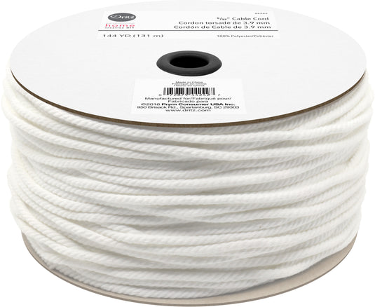 44242|Dritz 5/32" Cable Cord, White, 144 yd