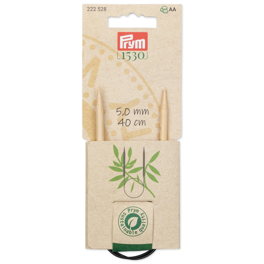 222528|Prym 16" (40 cm) Circular Bamboo Knitting Needles, US 8 (5 mm)