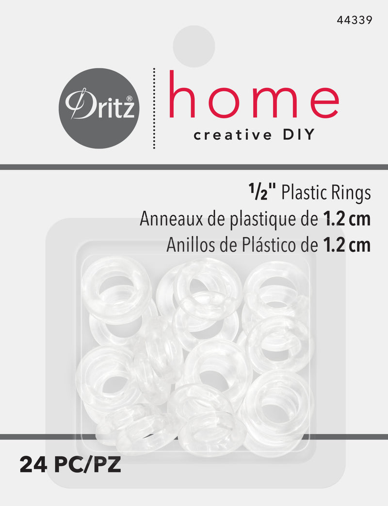 Load image into Gallery viewer, 44339|Dritz 1/2" Plastic Rings, Clear, 24 pc
