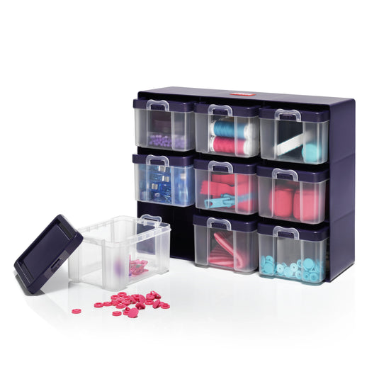 612399|Prym Organizer Box, Clear, 9 Compartments
