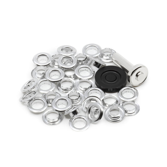 33575-65|Dritz 1/4" Large Eyelets, 15 Sets, Nickel