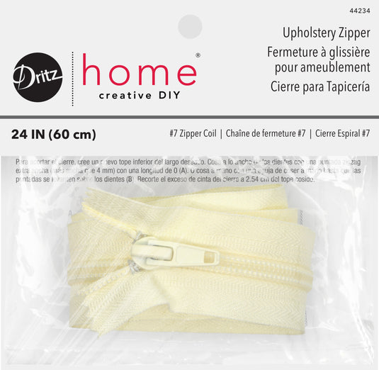 44234|Dritz Upholstery Zipper, Cream, 24