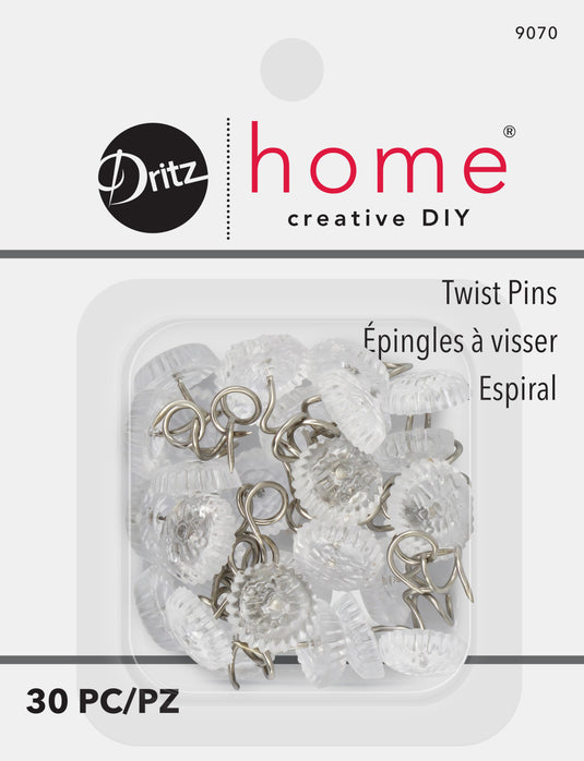 9070|Dritz Twist Pins, Clear, 30 pc