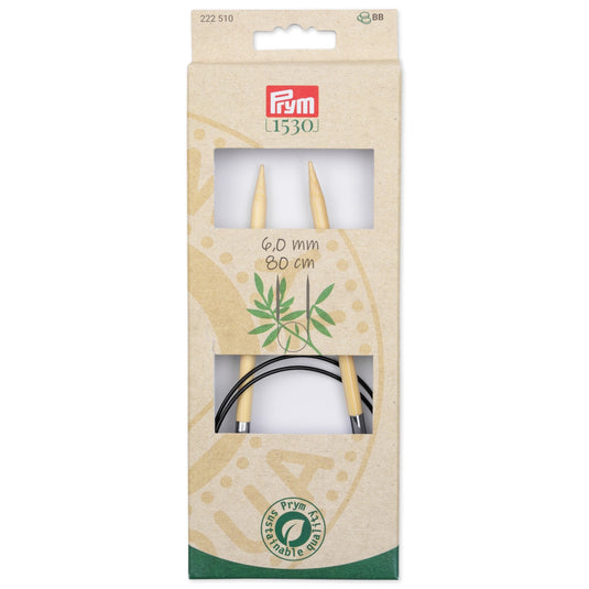 222510|Prym 32" (80 cm) Circular Bamboo Knitting Needles, US 10 (6 mm)