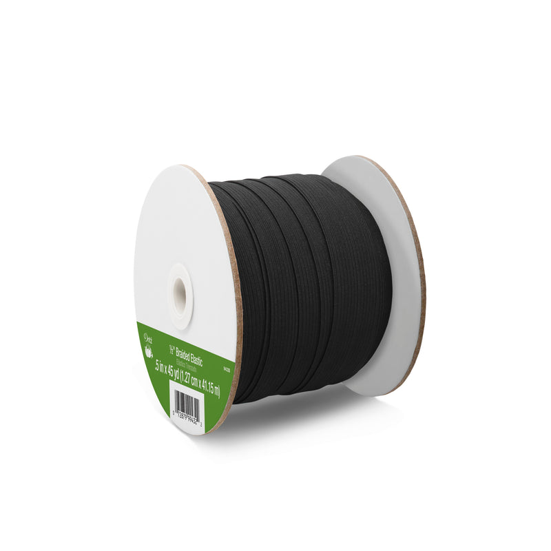 Load image into Gallery viewer, 9432B|Dritz 1/2" Black Braided Elastic, 45 yd