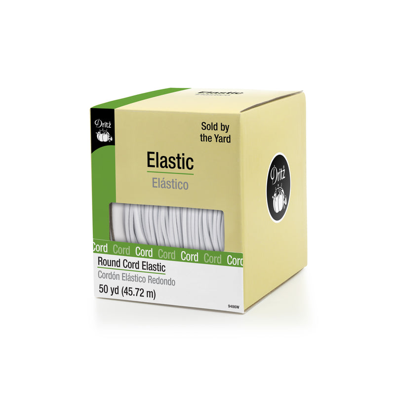 Load image into Gallery viewer, 9486W|Dritz Round Cord Elastic, White, 50 yd