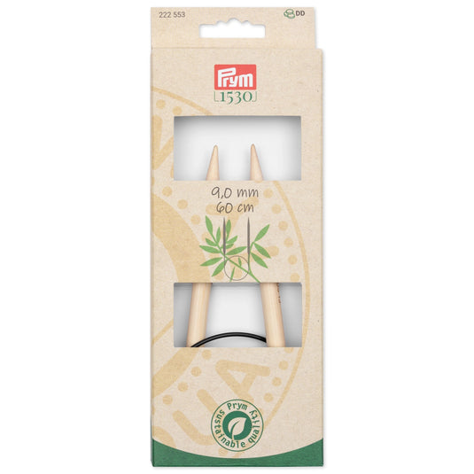 222553|Prym 24" (60 cm) Circular Bamboo Knitting Needles, US 13 (9 mm)