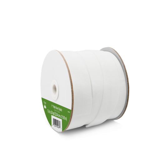 9487W|Dritz 1" Fold-Over Elastic, White, 24 yd