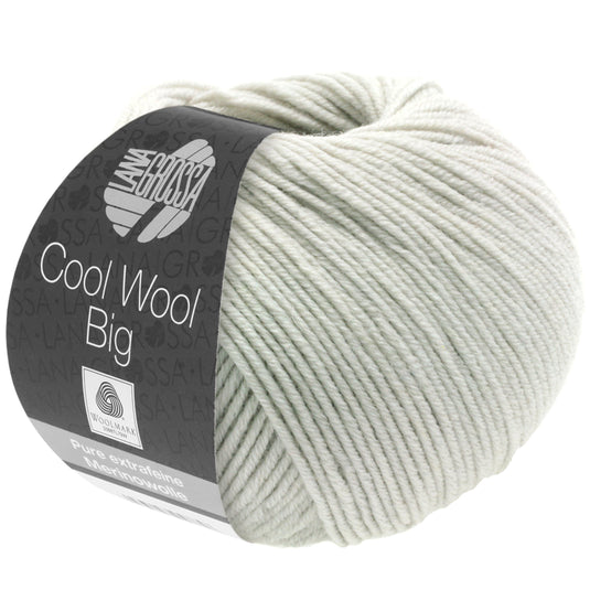 0641002|Lana Grossa Cool Wool Big Yarn, White Green