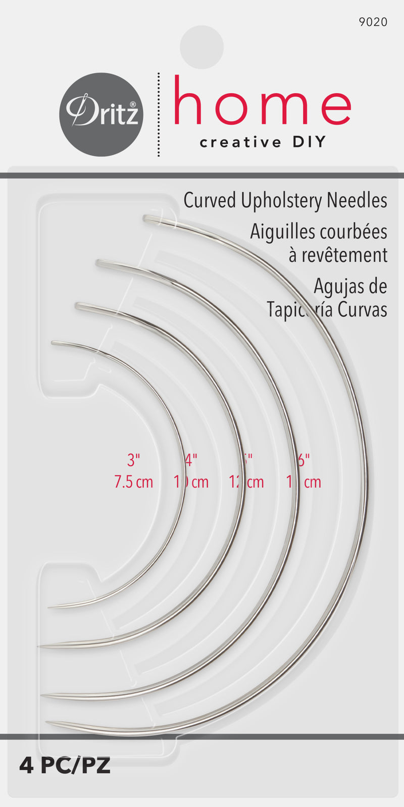 Chargez l'image dans la visionneuse de la galerie, 9020|Dritz Curved Upholstery Needles, Assorted, 4 pc
