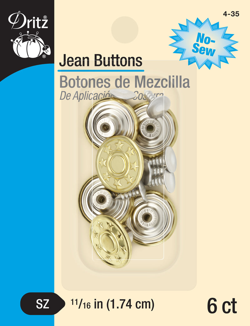 Chargez l'image dans la visionneuse de la galerie, 4-35|Dritz Jean Buttons, 6 pc, Gold