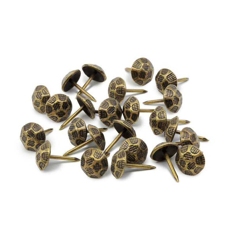 Chargez l'image dans la visionneuse de la galerie, 9010|Dritz 7/16" Textured Decorative Nails, Antique Brass, 24 pc
