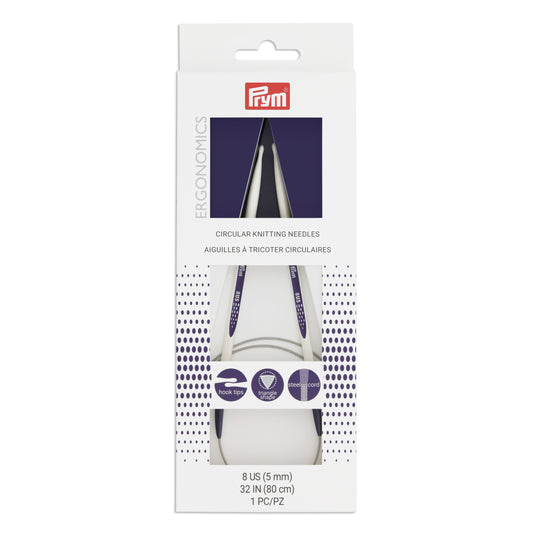 57086|Prym 32" Ergonomic Circular Knitting Needles, US 8 (5mm)