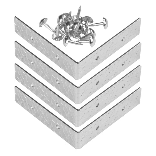44796-65|Dritz Textured Right Angle Corners, Small, Nickel, 4 pc