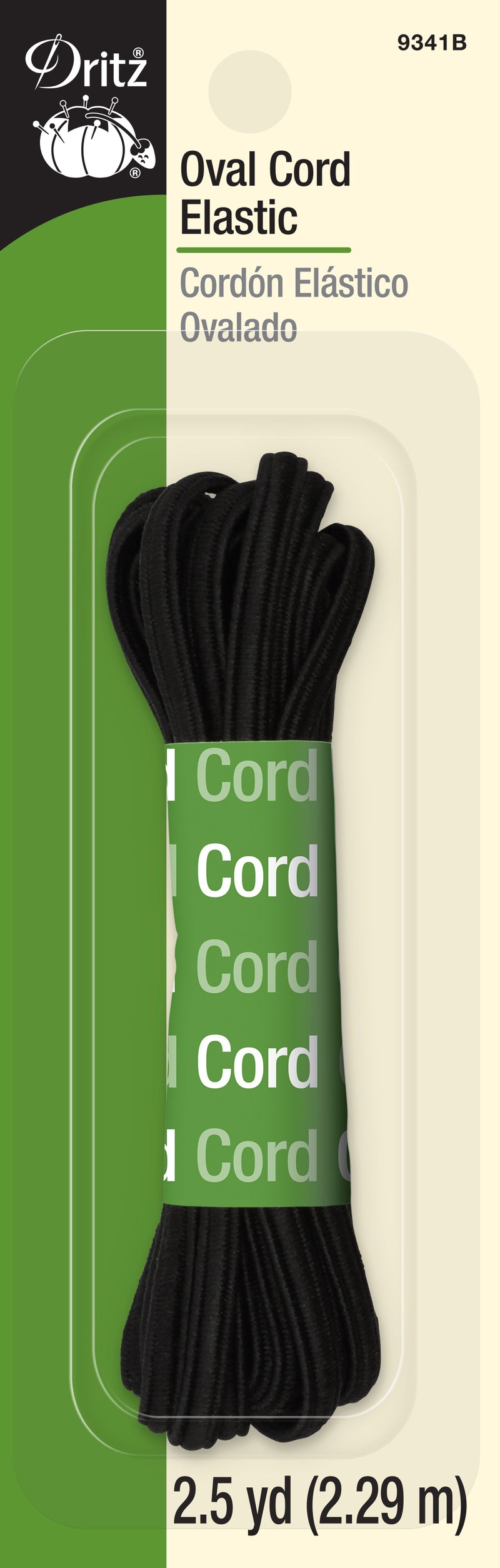 Chargez l'image dans la visionneuse de la galerie, 9341B|Dritz Oval Cord Elastic, Black, 2-1/2 yd