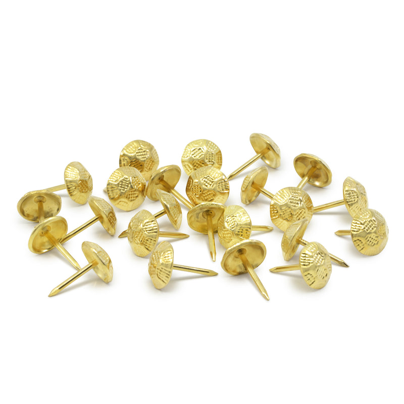 Chargez l'image dans la visionneuse de la galerie, 9012|Dritz 7/16" Textured Decorative Nails, Brass, 24 pc