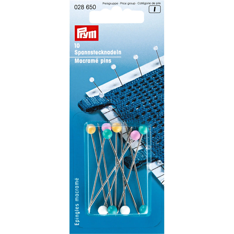 Load image into Gallery viewer, 028650|Prym 2" Long Macrame Pins, Assorted, 10 pc
