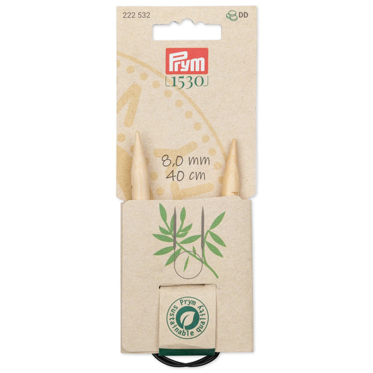 222532|Prym 16" (40 cm) Circular Bamboo Knitting Needles, US 11 (8 mm)