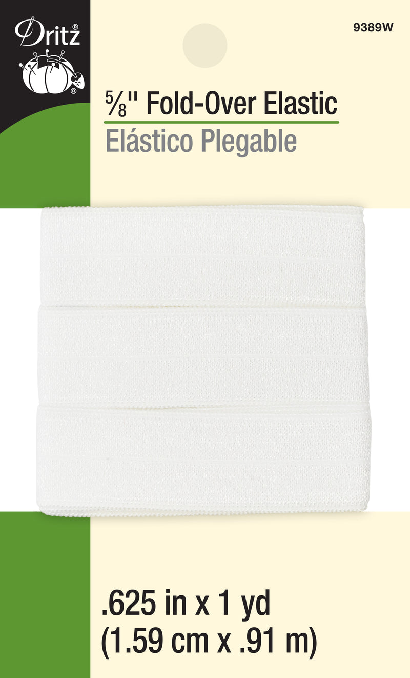 Load image into Gallery viewer, 9389W|Dritz 5/8" Fold-Over Elastic, White, 1 yd