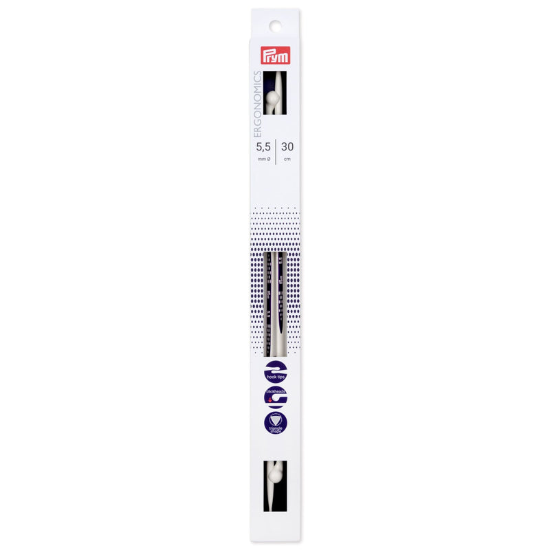 Chargez l'image dans la visionneuse de la galerie, 190307|Prym 12" Ergonomic Single Point Knitting Needles, 5.5mm